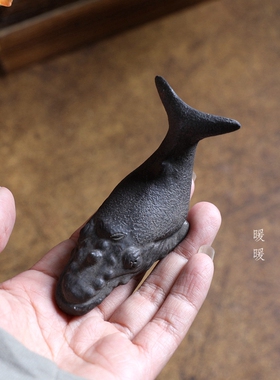 独角鲸 原矿紫砂泥 茶桌小摆件 茶宠 可把玩 雕塑