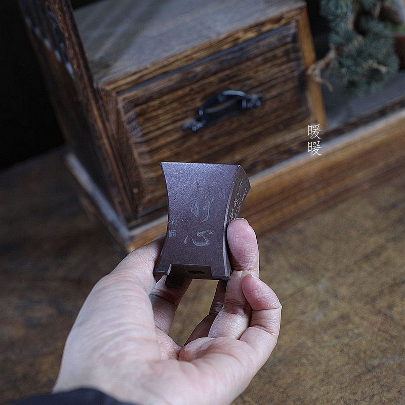 『拇指-收腰小正方』暖暖精选手工紫砂微型盆 绿植盆景多肉 控养