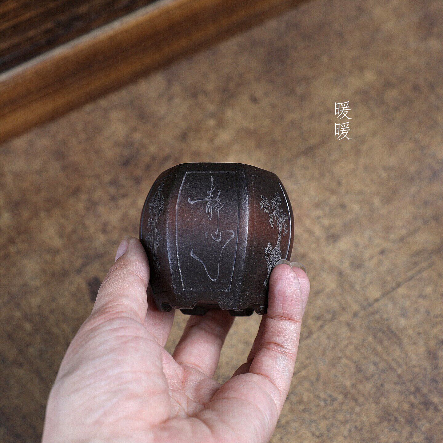 如意清雅迷你六方宫灯做旧色精选紫砂小花盆盆景微盆景盆微型新款