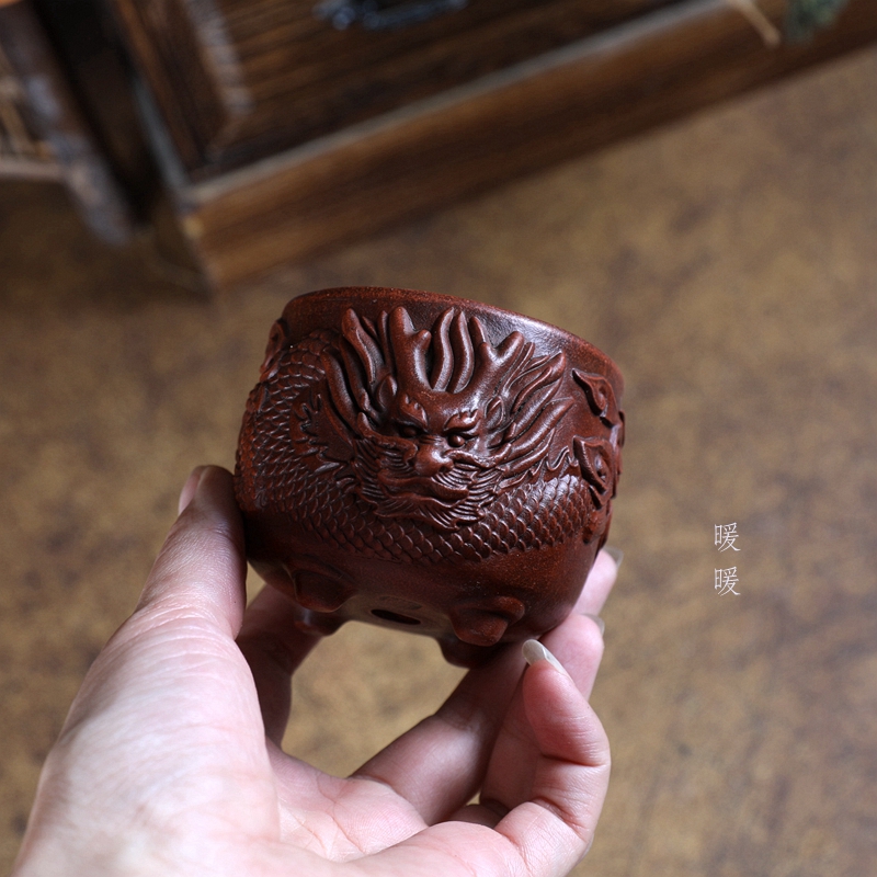 『通传小龙盆』暖暖精选紫砂小花盆手工精品紫泥复古 多肉绿植