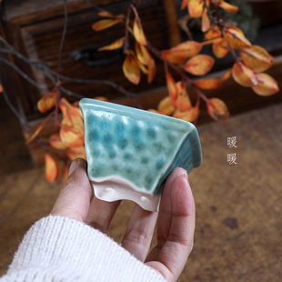 『灵纹小四方』清仓！文堂款 精品釉盆 微型盆景花盆 绿植园艺