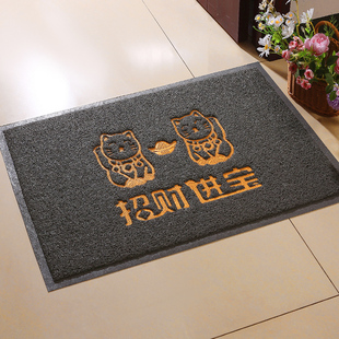 灰色门口地垫招财进宝绿色入户门垫蓝色出入平安地垫家用除尘防滑