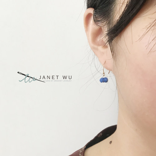 小众原创钩针适合圆脸饰品耳夹