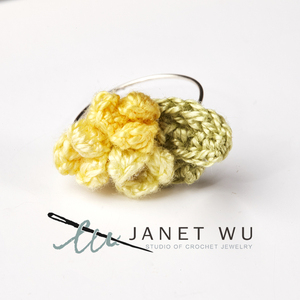 JANETWU店铺独特钩针戒指纯手工重工小众原创设计感气质精致超仙