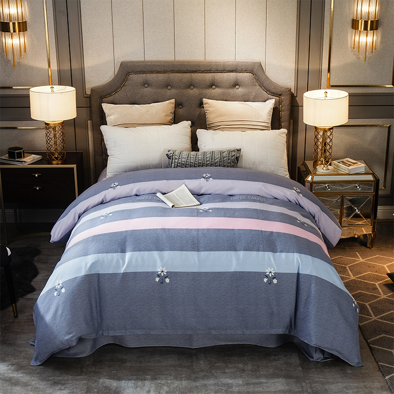 全棉加厚磨毛被套单件田园结婚庆双人200x230纯棉被罩180x220x240