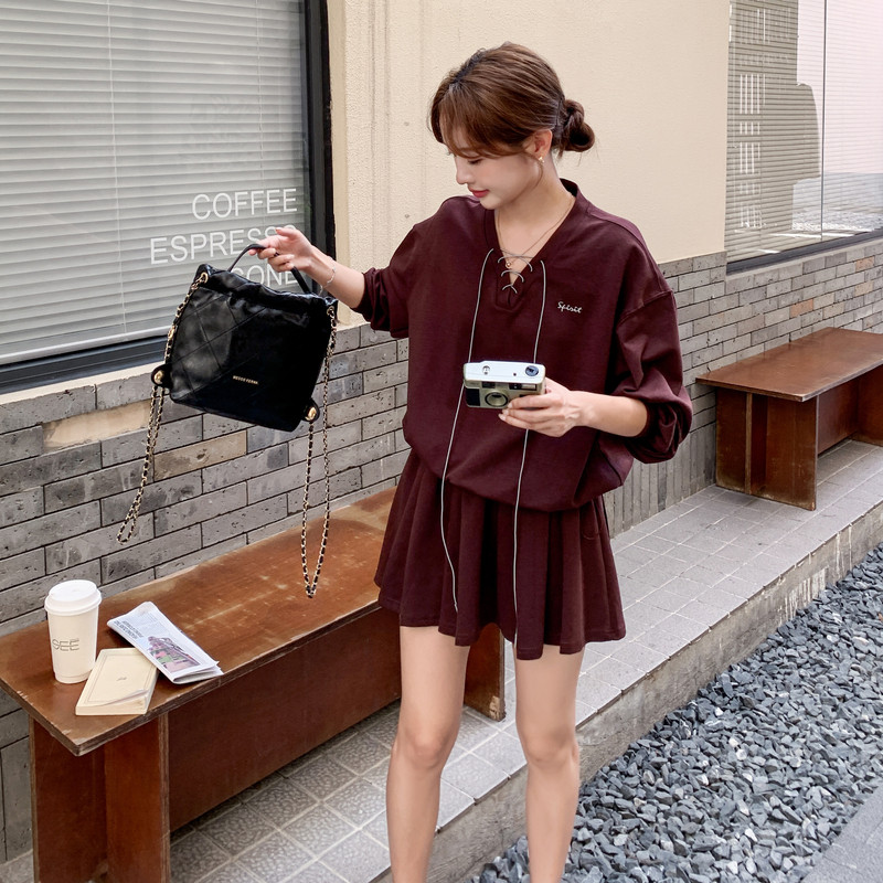 【出货中】复古套头针织衫+半身裙+腰带三件套2557-P175-K258,女装套装/套裙,柏妮丝绮