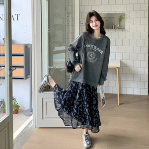 【现货】碎花拼接连衣裙 2605-P145-K238图片