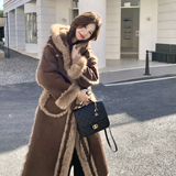 【新款】连帽保暖长款皮毛一体外套2589-P285-K428，女装派克服，柏妮丝绮