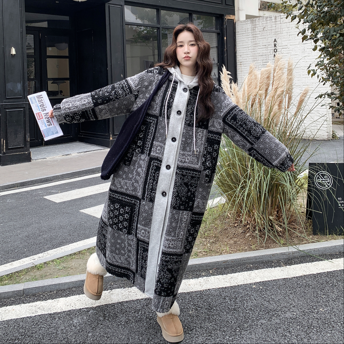 【新款】复古印花皮毛一体外套2578-P255-K388,女装派克服,柏妮丝绮 【新款】复古印花皮毛一体外套2578-P255-K388,女装派克服,柏妮丝绮