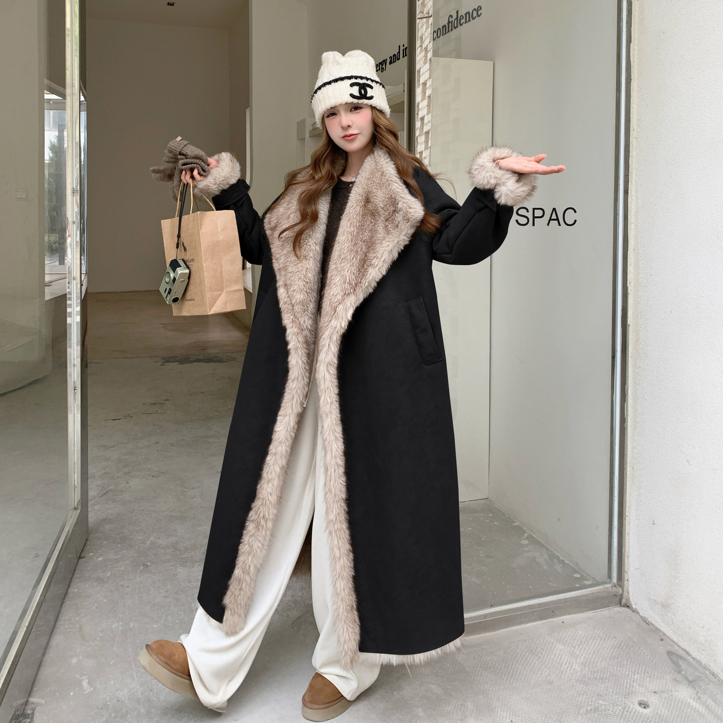 【新款】简约DA牌皮毛一体外套2577-P275-K408,女装派克服,柏妮丝绮