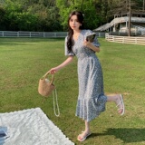 碎花鱼尾连衣裙2C060-2343-P95-K148，女装连衣裙，柏妮丝绮