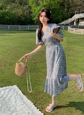 碎花鱼尾连衣裙 2C060-2343-P95-K148