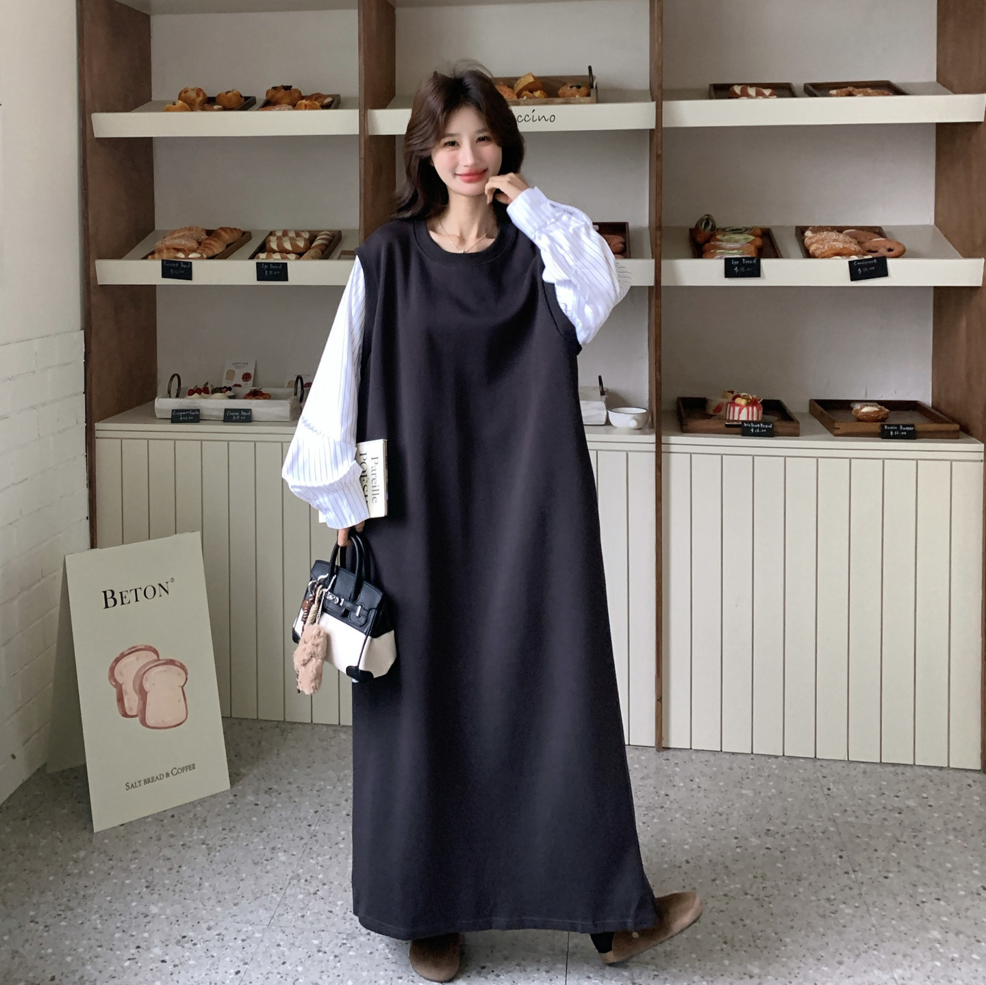 【现货】假两件连衣裙2602-P145-K238,女装连衣裙,柏妮丝绮