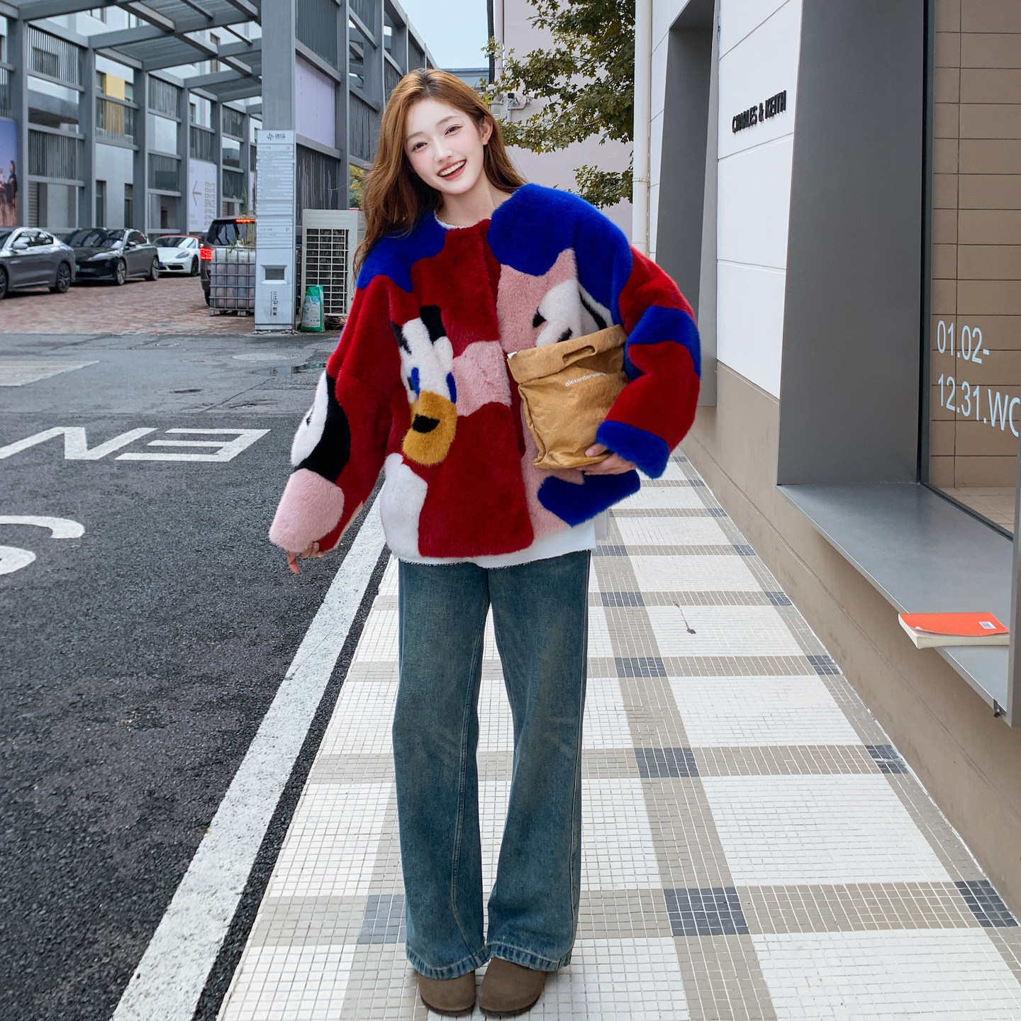 【现货】重工印花环保皮草2570-P295-K438,女装派克服,柏妮丝绮