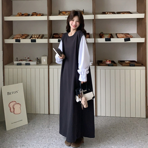 【新款】假两件连衣裙 2602-P145-K238，女装连衣裙，柏妮丝绮