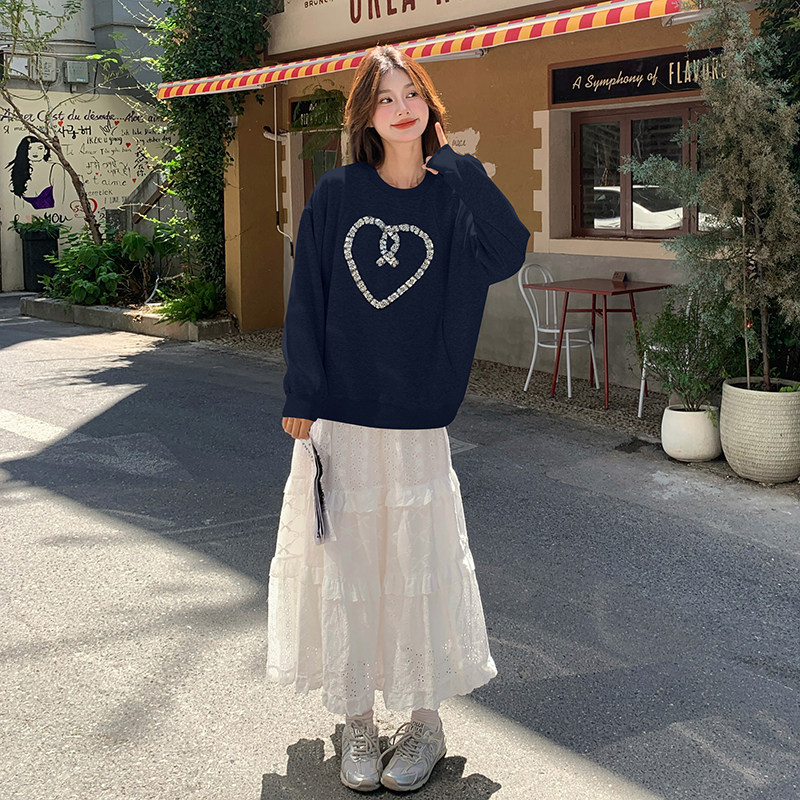 白色蛋糕裙半身裙女春夏2025新款宽松高腰a字版蓬蓬中长款裙子,女装卫衣/绒衫,柏妮丝绮