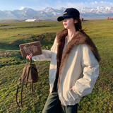 【新款】两面穿大翻领派克服2576-白P265-K398，女装派克服，柏妮丝绮