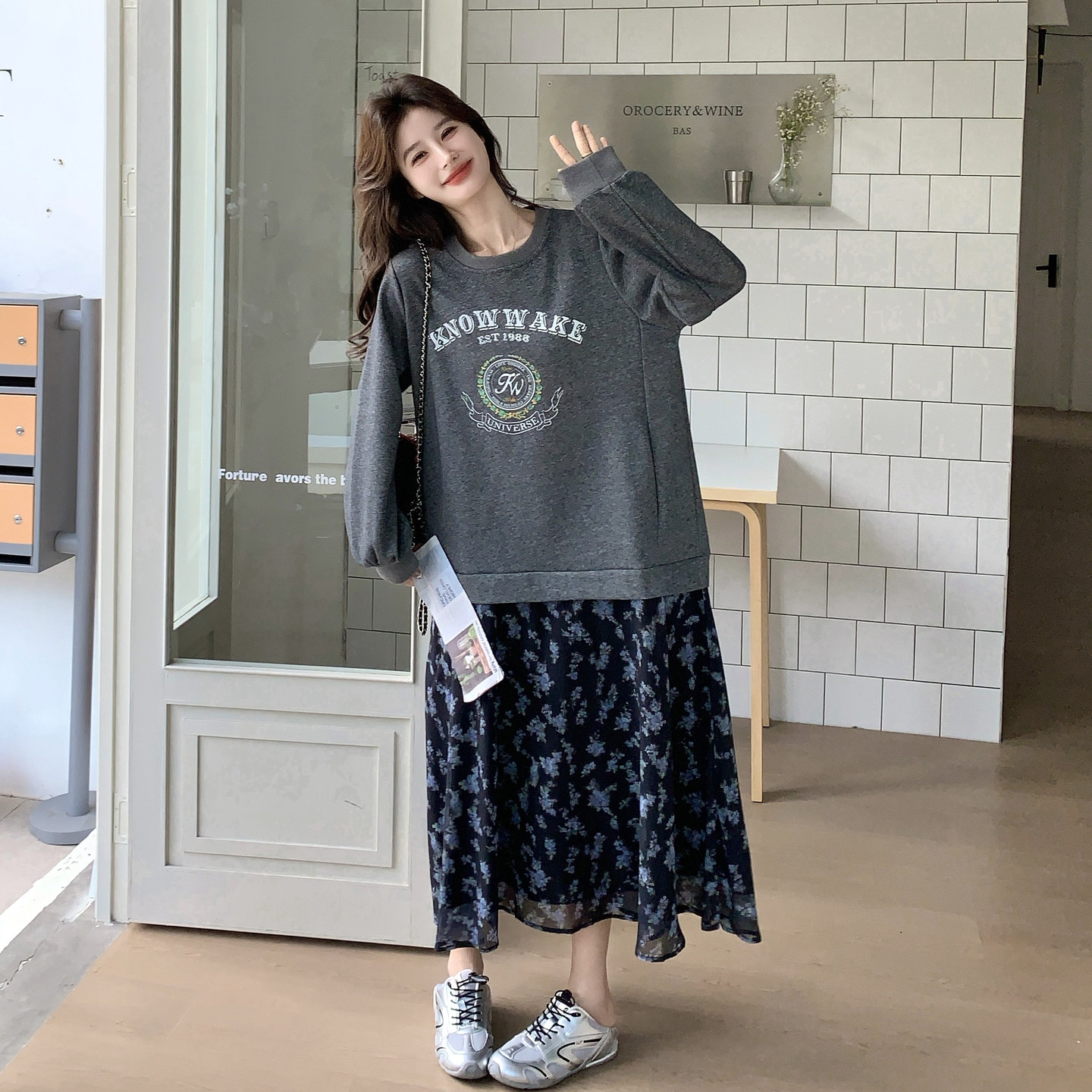 【现货】碎花拼接连衣裙2605-P145-K238,女装连衣裙,柏妮丝绮