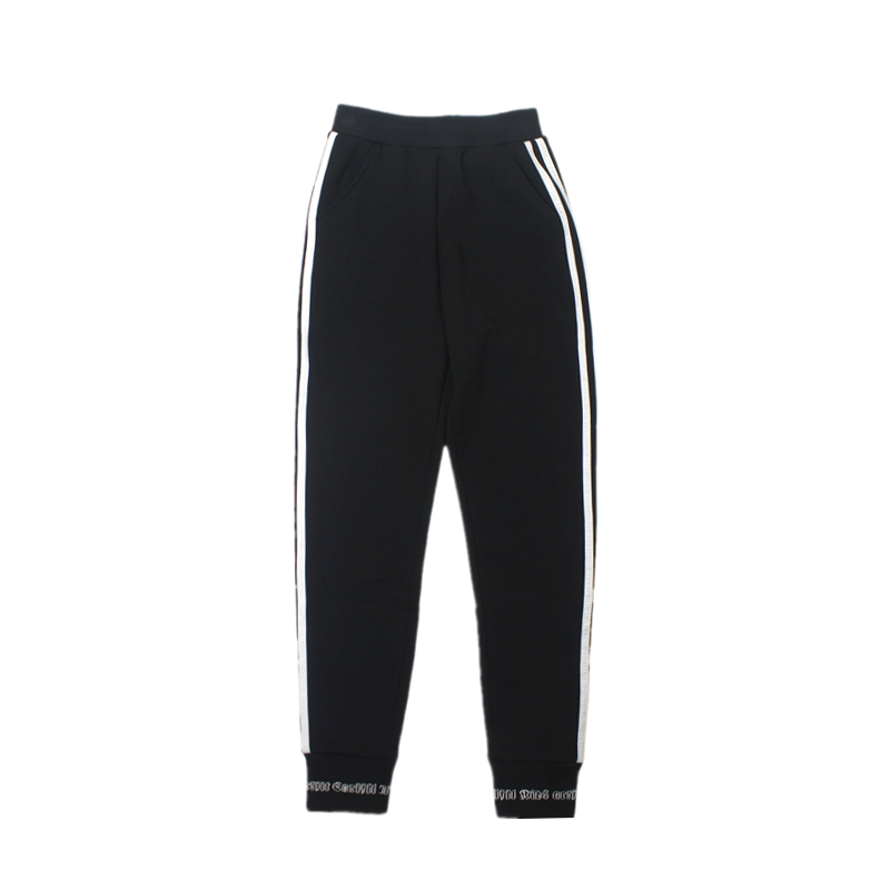 正品德蒙斯特童装女童加绒冬季运动裤青少年中腰黑色女孩休闲长裤