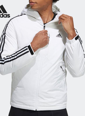 Adidas/阿迪达斯 正品男子保暖防风耐磨连帽运动羽绒服 H23089