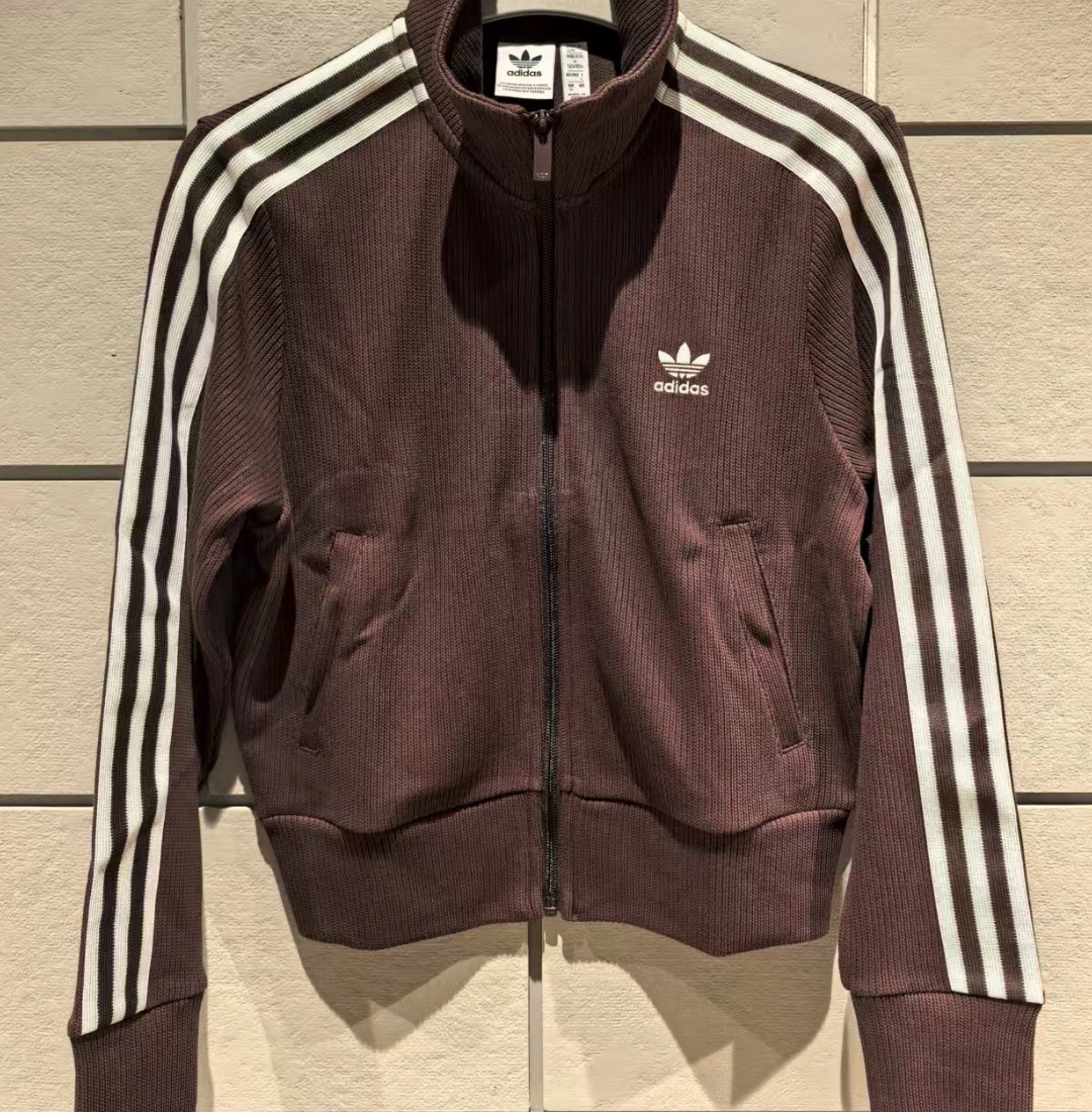 阿迪达斯三叶草正品女士复古针织运动修身外套IN6061