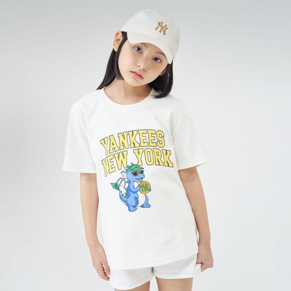 MLB儿童短袖跑步训练运动服圆领透气T恤半袖上衣7ATSJ0143-50CRS