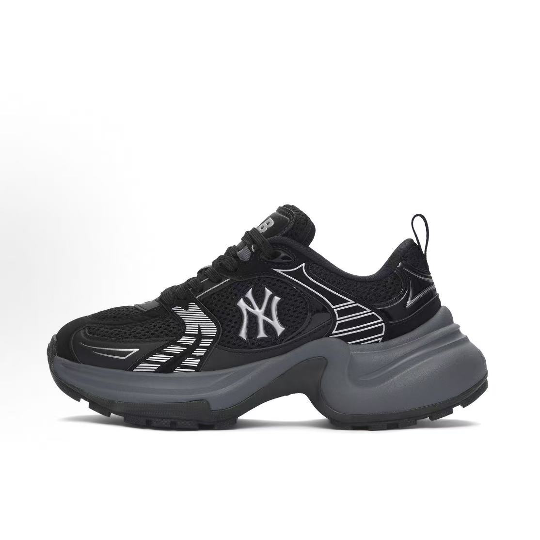 MLB女鞋休闲鞋新款时尚网面拼接厚底增高老爹鞋3ASHW045N-50BKS