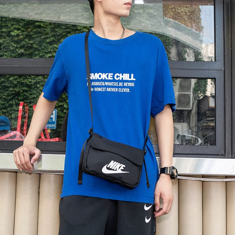 NIKE耐克单肩包女包2024秋冬新款黑色运动斜挎包休闲包CW9300-010