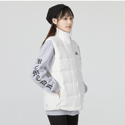 adidas 户外运动休闲600蓬羽绒修身马甲 女款 白色HG6278