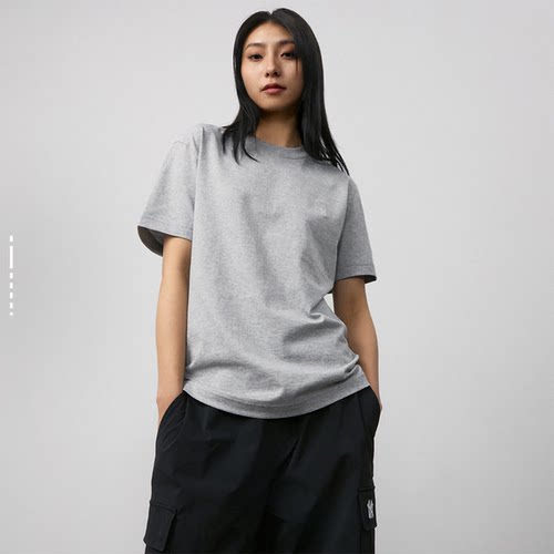 MLB 印花基本款小标志短袖T恤 男女同款 灰色3ATSB0243-44MGS