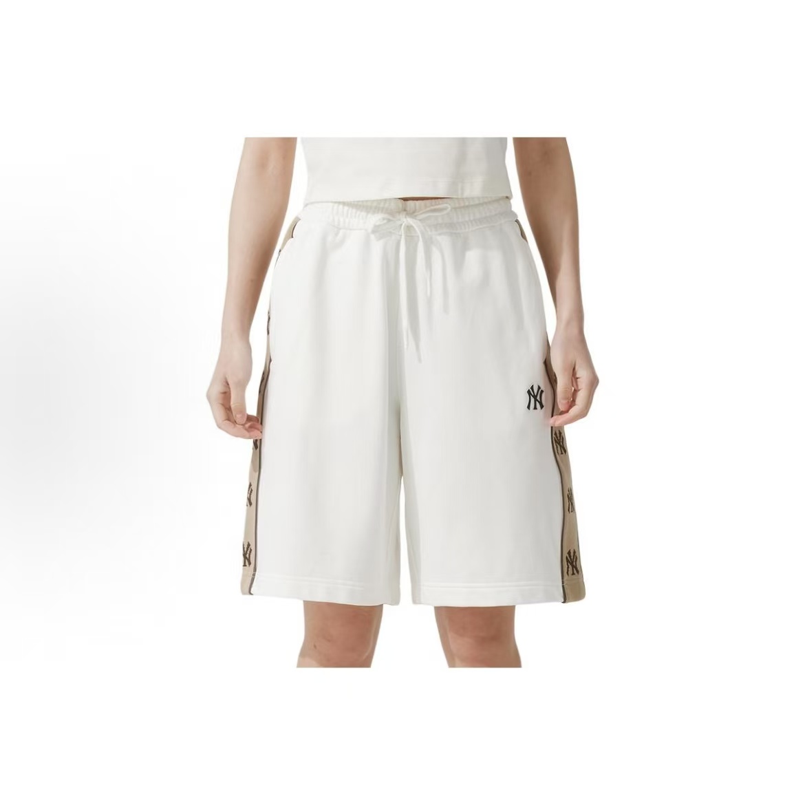 MLB正品2025夏季新款男女情侣运动透气针织短裤3ASPM0353-50IVS