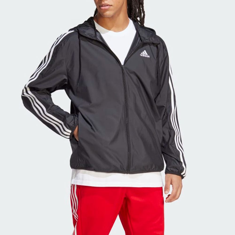 Adidas阿迪达斯外套男新款透气户外皮肤衣速干连帽正品夹克IB0378
