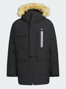 Adidas 阿迪达斯 男款户外运动休闲防风保暖中长款羽绒服 IS0366