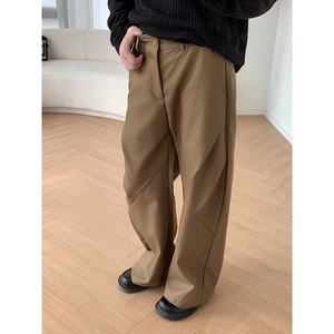 1110-ZP655-P115 复古设计感西装裤男秋季小众直筒分割休闲裤,男装休闲裤,星座1110