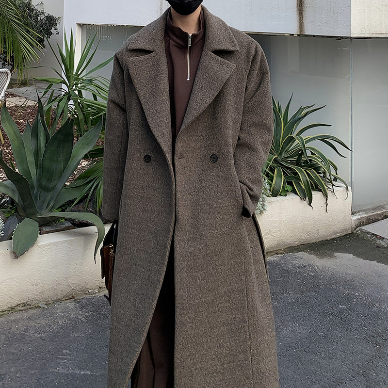 1110-X284-P280 毛呢大衣男士中长款加厚韩版羊毛高级感风衣图片
