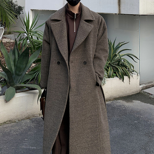 1110-X284-P280 毛呢大衣男士中长款加厚韩版羊毛高级感风衣图片