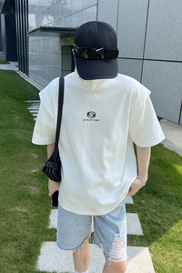 1110-TT435-P58  简约印花两色设计款短袖T恤 情侣tee图片
