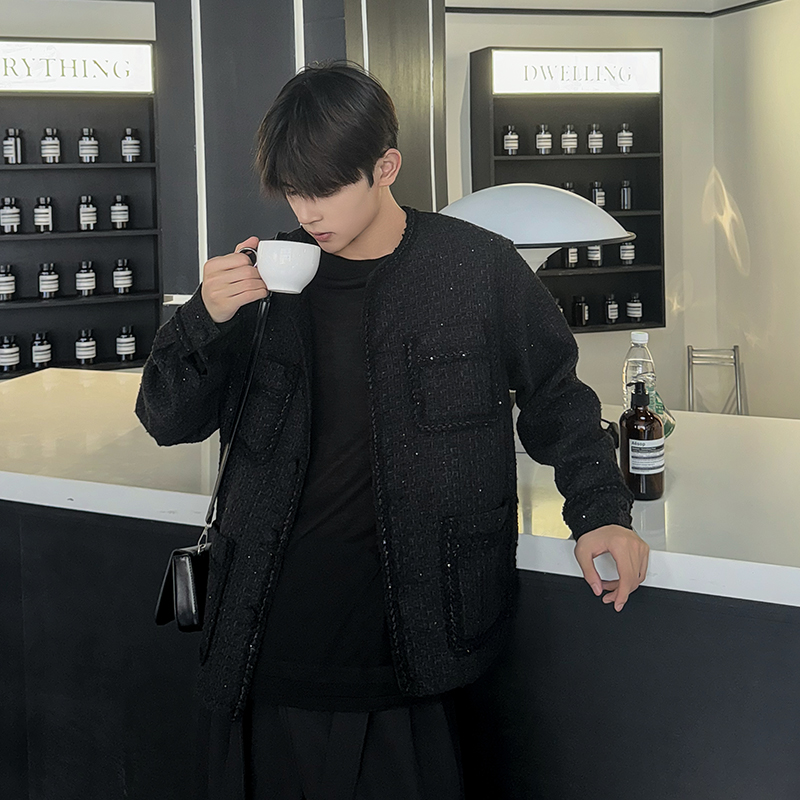1110-YU172-P140春秋季亮晶设计感小众夹克男生休闲小香风外套男，男装夹克，星座1110