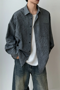 1110-C545-P85 泡泡长袖衬衫 个性设计感秋季衬衣男女图片