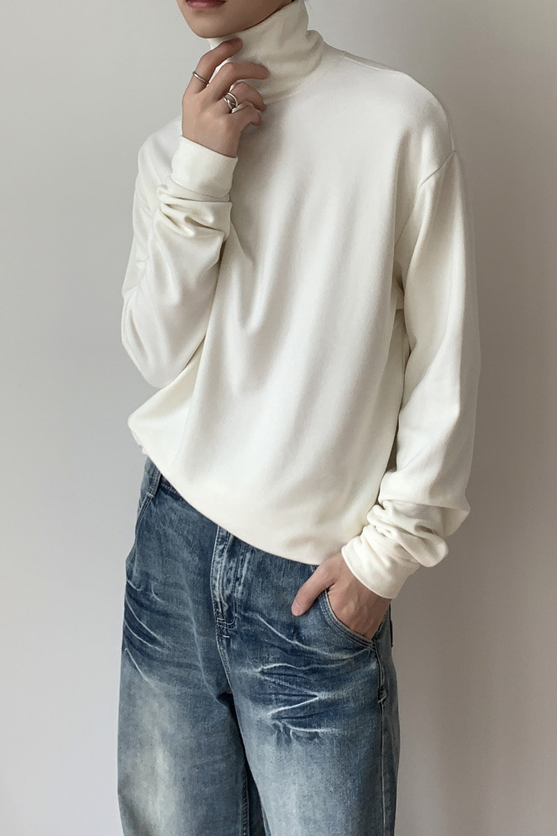 1110-TT541-P85黑色高领打底衫男长袖t恤上衣保暖男士内搭,男装T恤,星座1110