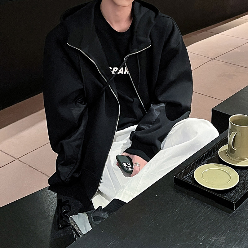 1110-W221-P135拼接卫衣开衫连帽设计款卫衣韩风情侣款,男装卫衣,星座1110