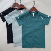 健身瑜伽圆领短袖 质量很好 高弹柔软轻薄透气速干T恤女夏专业修身