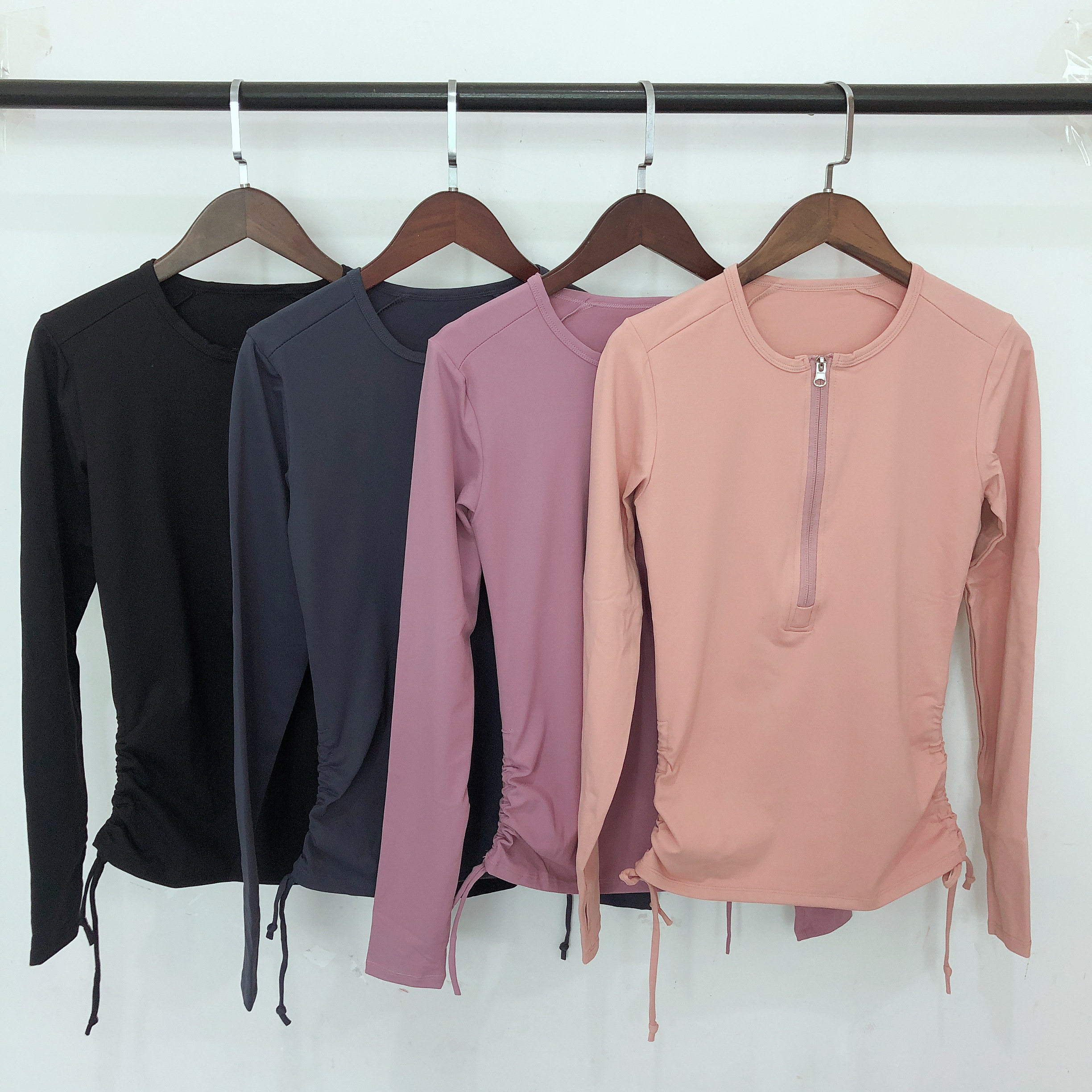 高性价比 抽绳运动上衣女修身透气健身长袖T恤跑步拉链瑜伽服春秋,运动/瑜伽/健身/球迷用品,瑜伽t恤,淘宝优惠券,粉丝福利购,淘宝优惠卷