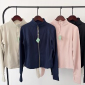 上衣女 外套长袖 裸感速干立领拉链衫 运动休闲户外跑步健身瑜伽修身