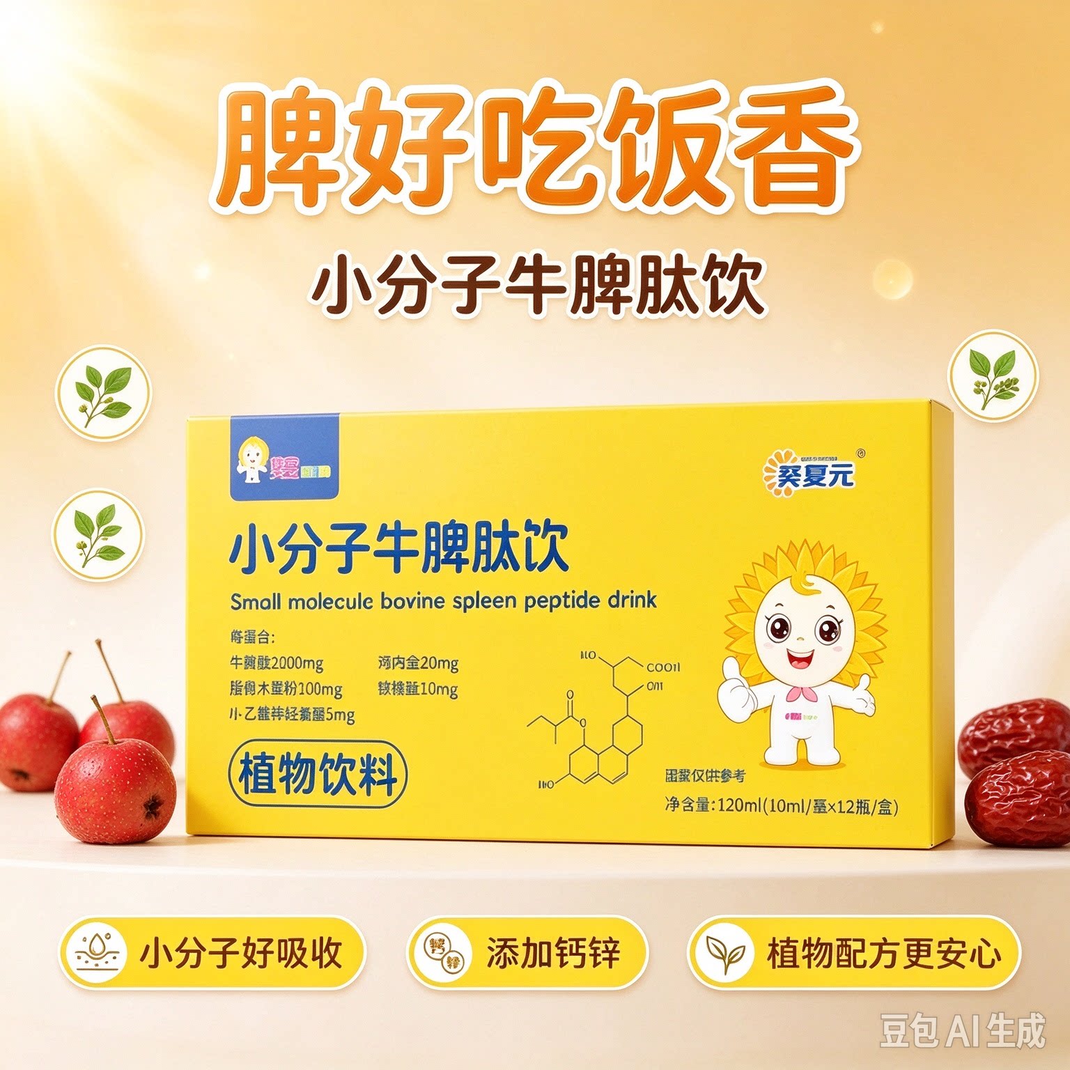 葵复元小葵花儿童牛脾肽液钙锌