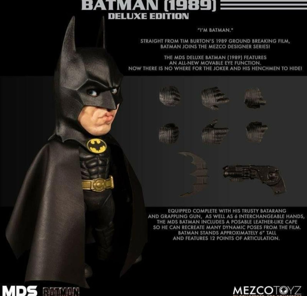 Mezco 蚂蚁 MDS Deluxe Batman 蝙蝠侠 1989手办可动人偶