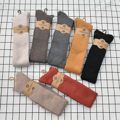 过膝毛圈袜棉混长筒袜保暖