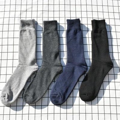 双层绢油丝中高帮保暖袜男袜