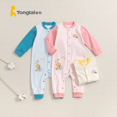 纯棉连体服童泰闭裆长袖