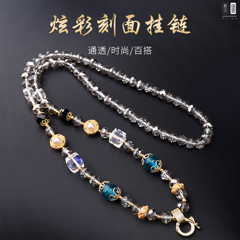 泰伽炫彩刻面佛牌链子男女